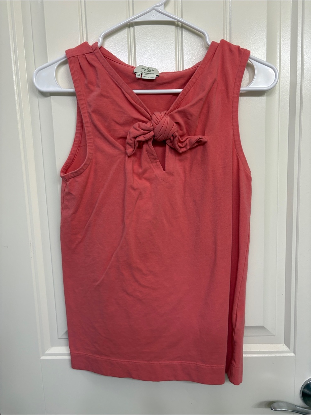 Kate Spade Women's Coral Knot-Back Sleeveless Top Blouse